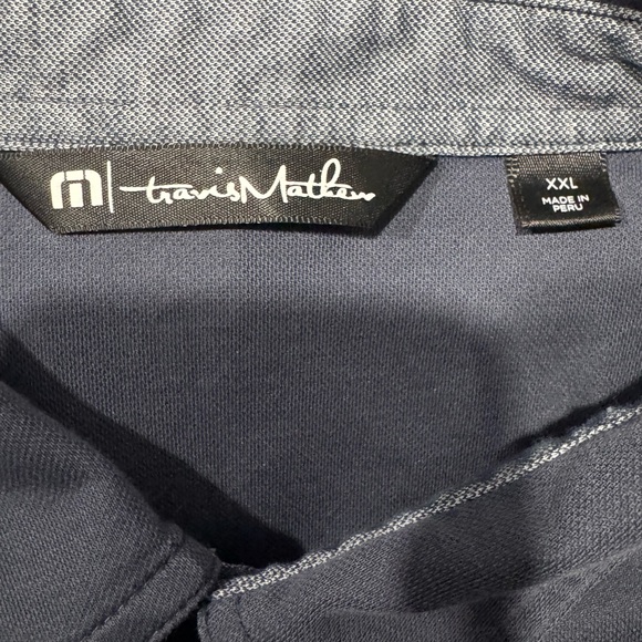 Men's Travis Matthew Two-Tone Polo Shirt - Dark Gray and Light Gray - Picture 3 of 3